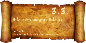 Büchelmayer Bán névjegykártya